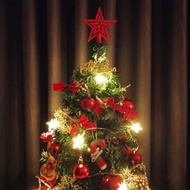 Pohon Natal 70cm Bahan PVC Lengkap Dengan Hiasan Aksesoris dan Lampu