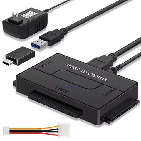 SATA/IDE to USB 3.0 Adapter Hard Drive Adapter Converter for Universal 2.5/3.5 Inch IDE SATA HDD SSD