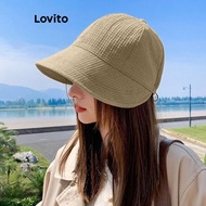 Lovito Casual Hat Plain Sunshade Sun Protection Waffle Hat for Women LFA13243