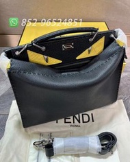 🔥全新閒置 可送禮✨全港最平 ‼支持面交陪驗 ‼🌈Fendi Monster Eyes Peekaboo Satchel 7VA388X4KF0R2A Black 黑色 小惡魔 公文包💖可斜背 可單肩