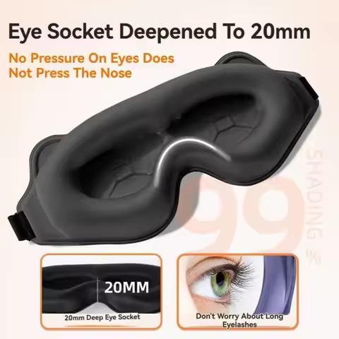 6D Sleep Mask Blockout Light Blindfold Sleeping Aid Eye Mask Soft Memory Foam Nap Face Mask Eyeshade