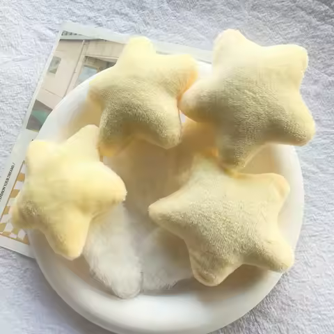 Cute Plush Star Hair Clip Soft Fluffy 3D Star BB Clip Kawaii Cream Yellow Hairpin Y2K Sweet Hair Acc