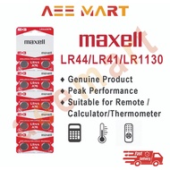 (Original) Maxell LR1130 / LR41 / LR44 Micro Alkaline Battery Button Cell | Bateri (1pc/10pcs) A76 A