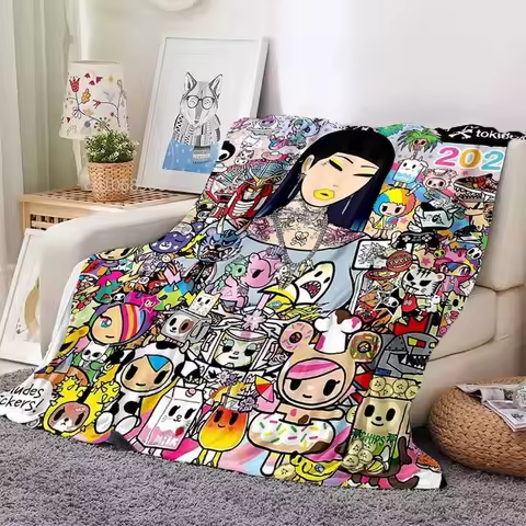 Japanese Style Tokidoki Blanket Anime Fantastic Print Flannel Blankets for Beds Sofas Warm Bed Soft 