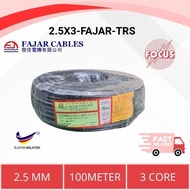 FAJAR 2.5MM X 3C TRS CABLE 100% PURE COPPER - 100METER/COIL