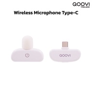 Qoovi Wireless Microphone ไมโครโฟนไร้สายแบบพกพาใช้สําหรับ สมาร์ทโฟน ไมค์ไร้สายหนีบเสื้อ ไมค์หนีบปกเสื้อ