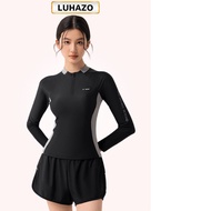 2-piece long-sleeved women's swimsuit - Personality Shorts Form, effective sun protection 77123 D4T1
