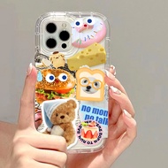 Good case 🔥COD🔥Cute Bear Hamburger Funny Dog Clear Couples Phone Case Compatible For Samsung Galaxy A55 5G A50 A34 A54 A14 A53 A22 A71 A10S A32 A12 A04 A50s A51 A31 A21S A20S A30s A04E A52s A04s A23 A52 A03 A20 A13 A11 A03s A30 Soft TPU Transparent AirB