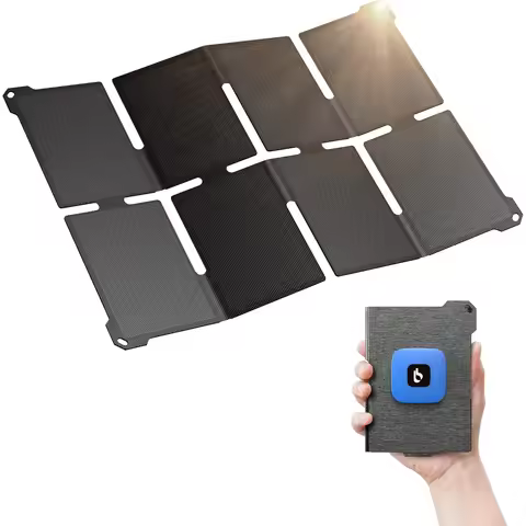 Portable 25W Solar Panel Charger with USB-A & USB-C, Ultra-Light 0.84 lbs, IP68 Waterproof, Foldable