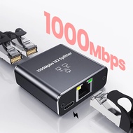 1000Mbps Ethernet Splitter 1 to 2  Network Splitter with USB Power Cable RJ45 Internet Splitter Adap