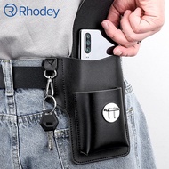 Tas Pinggang Smartphone 6.8 Inch Bahan Kulit PU Waterproof