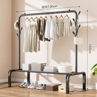 衣架 落地式陽臺臥室晾衣架 移動加粗收納衣服架 雙杆掛衣架 室內簡易（平行進口）（快遞送貨上門）