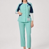 Women Front Button Contrast Color Pocket Nurse Uniform Scrubs Set Set Scrub Set Nurse Dresses Scrub 