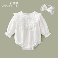 Romper Premium ABBY IMPORT - KOREA AQIQAH BAPTIS MANYUE DRESS TUTU putih white Newborn baby Jumpsuit