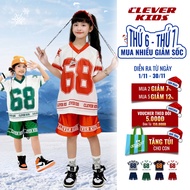 Set printed number 68 CLEVER KIDS - breathable mesh cotton fabric