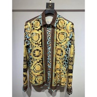 Shirt Men Letter Print Casual Shirt Loose Court Print Shirt