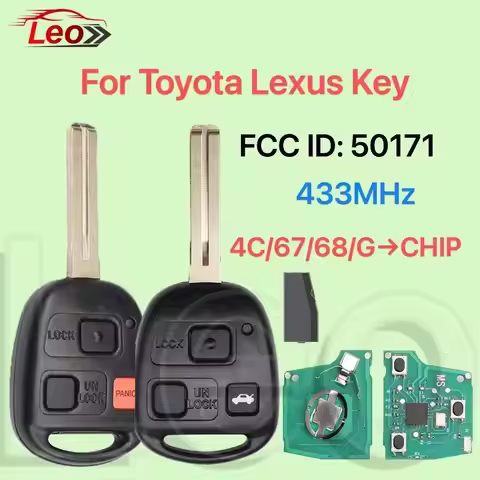 Leo FCC ID:50171 433MHz 4C/67/68/G-CHIP For Lexus Toyota Prado 120 RAV4 Kluger Previa FJ Cruiser Lan