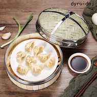 DYRUIDOJ Bamboo Steamer Bamboo Lid Gift Idea Woven Bamboo Chinese Dim Sum Bao Buns Food Steamer