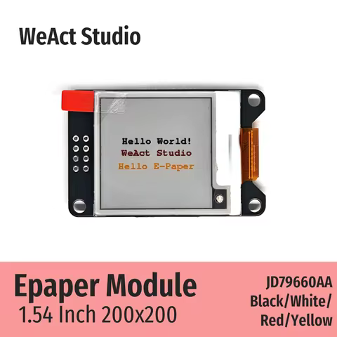 WeAct Black White Red Yellow 1.54'' 1.54 Inch Epaper Module E-paper E-Ink EInk Display Screen SPI 4C