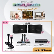 Home Karaoke Set DYNAMAX DX102 Digital Echo Karaoke Amplifier & 10'' CS450 Hifi Karaoke Speaker & 2 