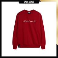 DAVIE JONES เสื้อสเวตเตอร์ Logo Oversized Fit Sweater SW0073 สีแดง