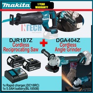 MAKITA COMBO KIT DJR187Z CORDLESS RECIPROCATING SAW(SOLO+DGA404Z(SOLO)CORDLESS GRINDER