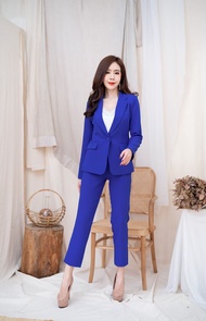 เสื้อสูทผู้หญิงตัวสั้น No.2304U ใส่คู่กางเกงกระบอกเล็ก No.2426-2 (S-6XL)