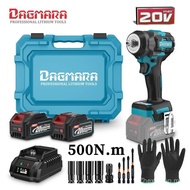 Dagmara 500Nm Electric 1/2 Inch Cordless Impact Wrench  Heavy Duty Brushless  High Power Drive Ratch