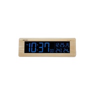 Seiko clock radio controlled digital alarm clock, AC powered, color LCD, Series C3, beige wood grain DL210A SEIKO