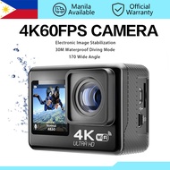 AUSEK Dual Screen Action Camera 4K 60FPS 20MP 2.0 Touch LCD EIS Remote Control WiFi Waterproof S60ER