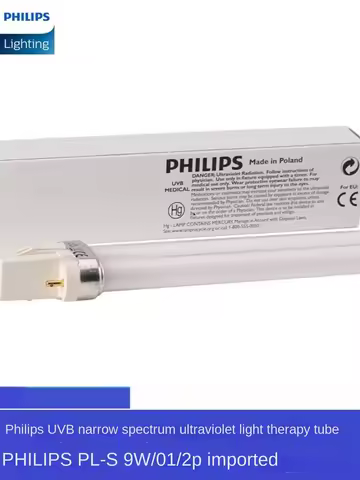 Philips PL-S 9W/01/2P Narrow Spectrum UVB UV Fluorescent Lamp 311nm Cowhide Moss, Vitiligo Photother