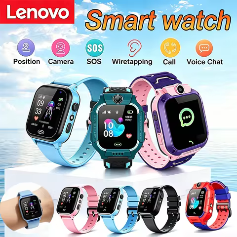 Lenovo Kids 4G GPS Smart Watch 8K HD Camera SOS Sim Card Call Waterproof Child Watch Gift for kid's