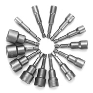 9/14pcs 6-19mm 1/4 Inch Hex Shank Socket Magnetic Nut Driver Set Drill Bit Adapter