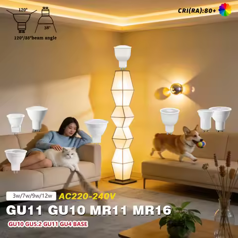 4Pack LED Spot Bulb GU11 MR11 Lamp GU10 GU4 GU5.3 Base AC 220V Mini Reflector 3W 9W 12W 38° Beam Ang