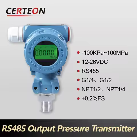 PCM480Y -100kPa to 100MPa RS485 Modbus Pressure Transmitter LCD Display G1/4 G1/2 NPT1/4N PT1/2 12-2