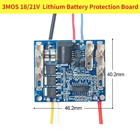 46x40mm Lithium Battery Protection Board 3MOS 18/21V Battery Charging Protection Board Module for Ma