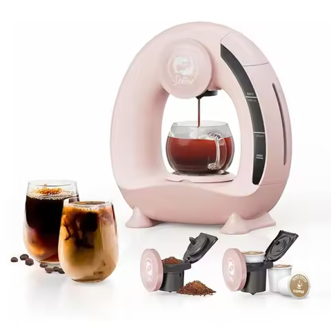 MINI Q 2 in 1 Coffee Machine Personal One Cup Coffee Maker/Tea Brewer With K Cup & Ground Coffee Ada