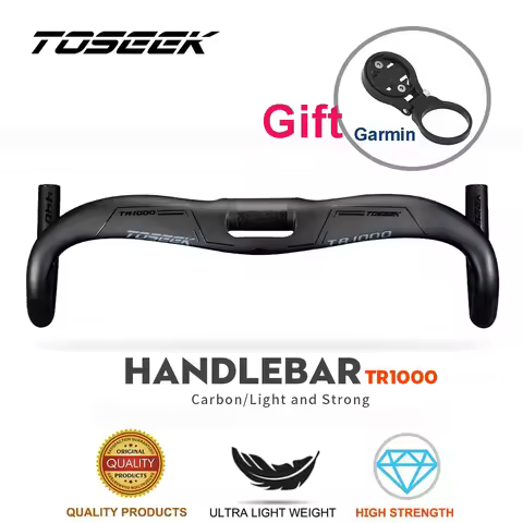 TOSEEK TR-1000 Road Bike Handlebar Matte Black T800 Carbon Handlebar Internal Wiring 31.8mm 400/420/
