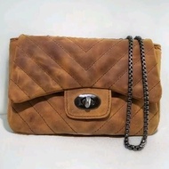 Crazy horse mini Channel Genuine Leather Bag