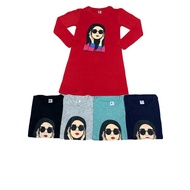 Baju T-shirt Labuh Lengan Panjang Kanak-Kanak Perempuan Girl