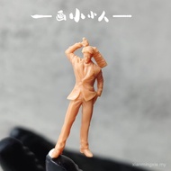 Suit Glasses Knife Male Axe Male Gangster Cartoon 1: 64 Miniature Doll White Model High Precision Sc
