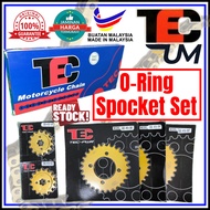 TEC SPOCKET SET ORING EX5 415HOX114 GOLD CHAIN HEAVY DUTY SPROCKET DREAM 415 114 O-RING O RING REAR 