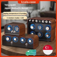 【In stock】24h Shipping Wooden Watch Winder Box 2 4 6 9 slot With LED Light Mute Energy-saving Super Quiet Motor Watch Meter Shaker Automatic Rotate YXU7