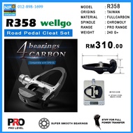 (READY STOCK) WELLGO R358 ROADBIKE CLEAT PEDAL SET CARBON