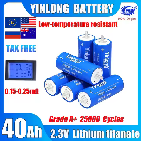 Yinlong lto 66160 Original 2.3V 40Ah 45Ah lithium titanate battery 10C Discharge DIY 12V 24V 48V wit
