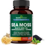 SANDHUHERBALSSeaMossCapsuleswithkSeedOilAshwagandhaGingerBurdockRoot|AdvancedSeamoss60Count|AllMenWo
