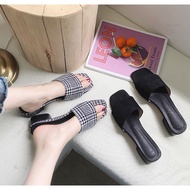 Simple Peep Toe Lady Woman Casual Heels Sandal/ Wanita Kasut Heels Selipar Flip flop