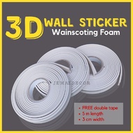 5 Meter FOAM WAINSCOTING/ 3D WALL STICKER/ WALL SKIRTING/ BINGKAI/ WAINSCOATING