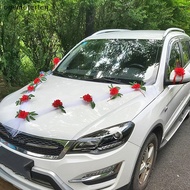 ont  Rose Artificial Flower For Wedding Car Decoration Bridal Car Decorations White Pink Red Yellow Artificial Rose Car Decor n