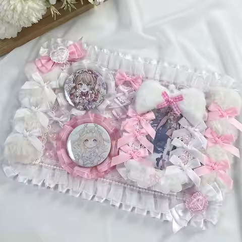 Handmade Lace Ita Bag Badge Organizer Display Board Cute Bowknot Ita Bag Accessory Gu Mei Collectibl